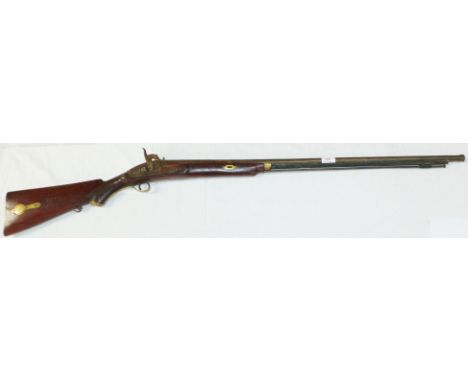 An Indian Arsenal 19th Century percussion cap musket with East India Company lock, 51" (stock refurbished) 