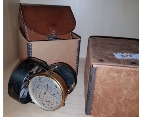 An early 20th Century Anemometer by Stephen Humble, London in original leather case with delivery action