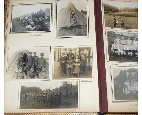 WW1 - album of photographs of an officer of the Kings Own Yorkshire Light Infantry including aerial view of Arras 9th April 1