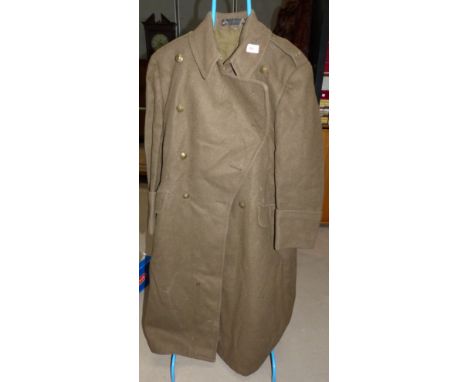 A British Army great coat tailored by Simpsons with Indian Engineers brass buttons 