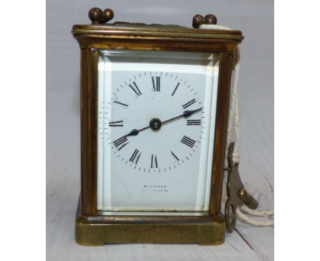 An early 20th Century brass cased carriage clock, 3.5" high
