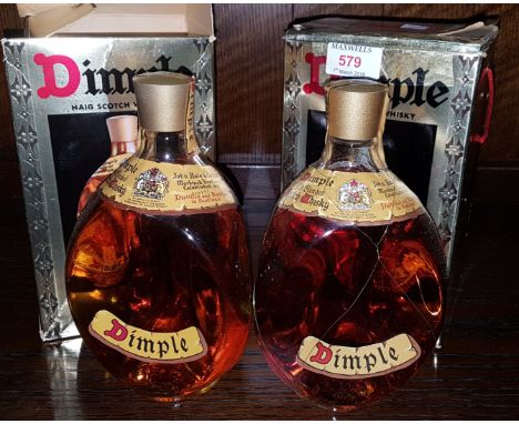Two bottles of boxed vintage Dimple Scotch Whiskey 