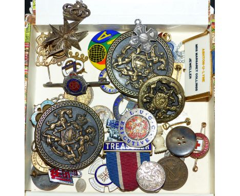 A quantity of enamel badges etc.
