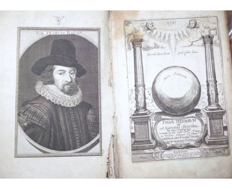 BACON (Sir Francis) - Sylva Sylvarum or A Natural History in ten centuries, engraved portrait frontispiece 1676 (a.f.)