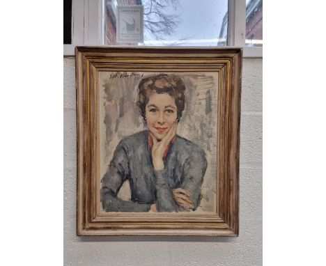 British School,&nbsp;bust length portrait of a lady, indistinctly signed and dated '53, oil on canvas, 59 x 49.5cm. 