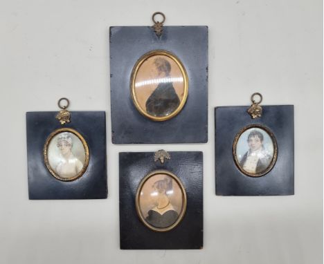 English School,&nbsp;early 19th century, head and shoulders portrait miniatures of John Thomas Dagnall and Sophia Honor Dagna