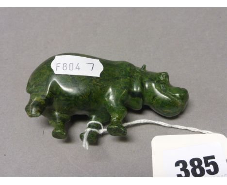 A Carved Jade Hippopotamus (a/f)