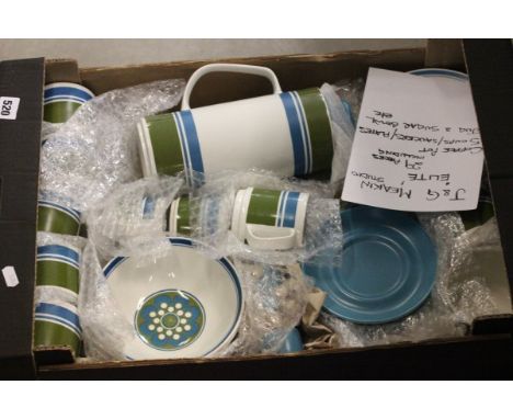 A J&G Meakin 'Elite' Retro 29 Piece Set including coffee pot, five cups, five saucers, five plates, jug, sugar bowl etc 