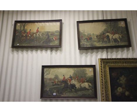 Three After Herring Framed Hunting Prints 