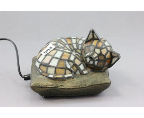 A Tiffany style Cat Lamp 
