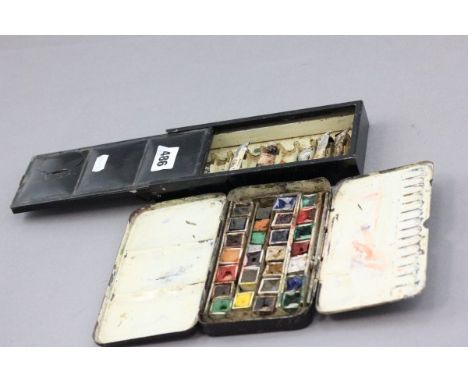Two Vintage Artists Pocket Paint Sets 