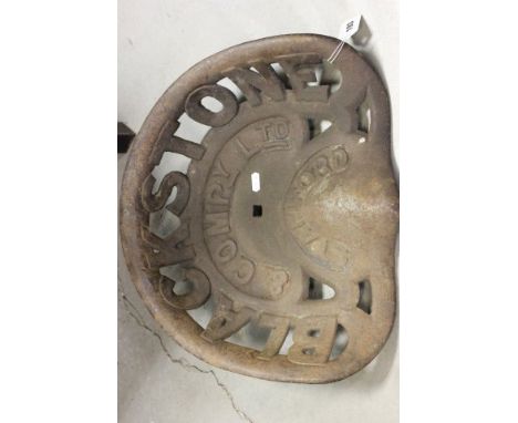 A Vintage Iron Tractor Seat by Blackstone Co Stamford 