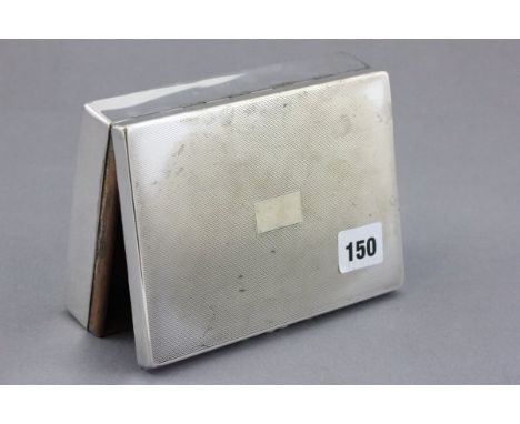 A Silver Plated Engine Turned Cigarette Box 