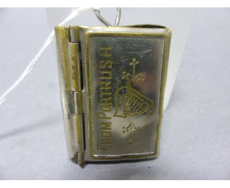 A Vintage Silver Plated Vesta Case in the form of a Book