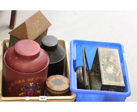 Two Boxes of Victorian and Vintage Tins