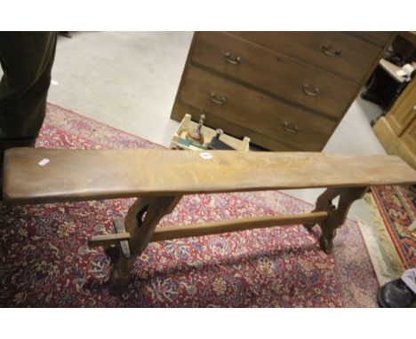 A Cottage Pegged Elm Topped Narrow Bench 