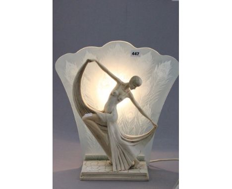 An Art Deco style Light featuring a dancing lady 