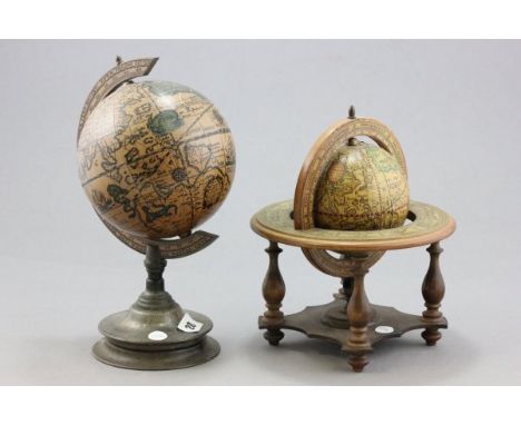 Two vintage style globes