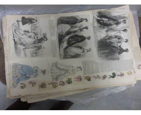 Large Selection of Victorian Portrait and Fashion Engravings, unframed