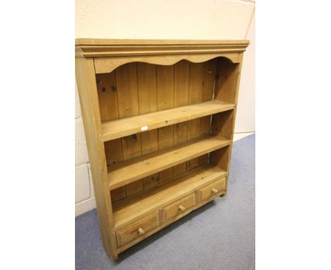 A Pine Hanging Shelf with drawer 