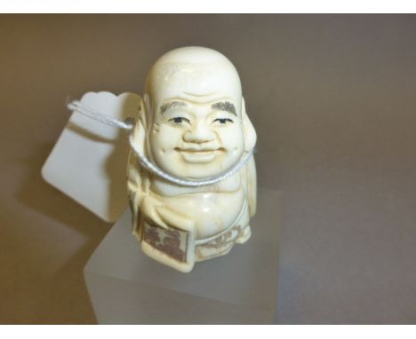 Signed Oxbone Netsuke of a Buddha