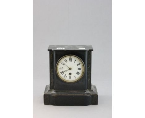 A Wooden Mantle Clock, slate effect 