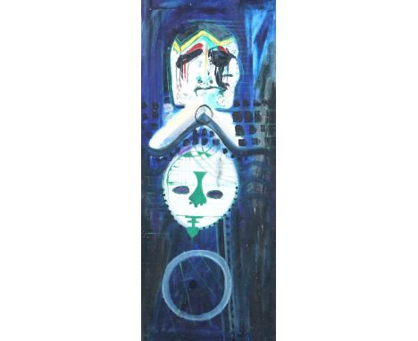 Gerald Moore (British, 1926-2018)The Puppet Master
oil on canvas
104.5 x 42cm
ARR