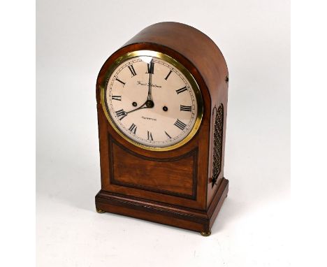 Francis Robotham, Hampstead, a domed top mahogany twin fusee hour repeat bracket clock, striking on a bell, with fish scale s