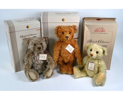 Three boxed Steiff British Collectors' Teddy Bears 2003/05/06 (3)