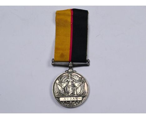 A Queens Sudan medal, 1899 to 9542 Pte. E. Hill, R. A. M. C.