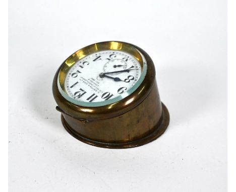 Motoring - A vintage brass type 30A Motor Clock by S Smith &amp; So, London, with 6 cm enamel dial