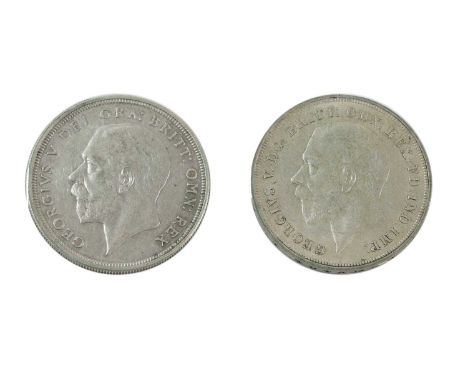 2 x George V, Crowns comprising: 1927 'Wreath' Proof obv. bare head left, rev. crown within wreath (S.4036; Bull 3631; ESC 36