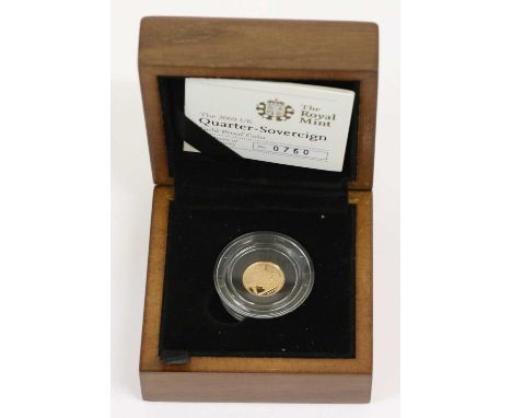 Elizabeth II, Proof Quarter Sovereign 2009, obv. Rank-Broadley portrait of the Queen right, rev. Pistrucci, encapsulated in R
