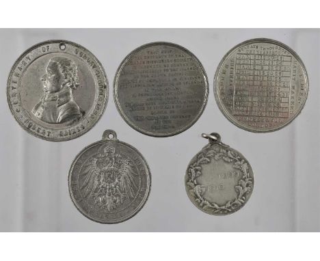 5 x Commemorative Medals, comprising: (1) London Missionary Society, the Launching of the Missionary Ship ‘John Williams’ 184