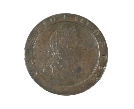 George III, 'Cartwheel' Twopence 1797, Soho Mint, Birmingham, obv. laureate and cuirassed bust right, rev. Britannia seated h