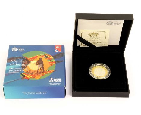 17 x Silver Proof and BU Coins and Other, including: 'A Symbol of the Skies' proof £2 2018, each with rev. RAF Centenary Badg