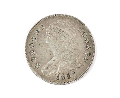 USA, 'Capped Bust' Half Dollar 1807 Small Stars (33mm, 13.40g), obv. Liberty bust left wearing Phrygian cap, flanked by 13 sm