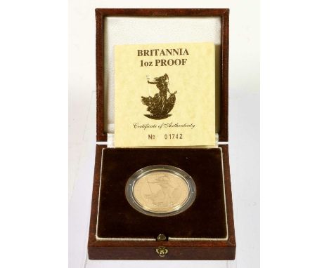 Elizabeth II, Gold Proof £100 (1oz) Britannia 1987, obv. Maklouf portrait of the queen, rev. Britannia standing facing right 