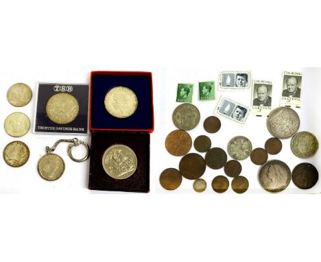 Mixed Collection, comprising: George V crown 1935 'Silver Jubilee' (S.4048, Bull 3652) specimen example in red cardboard case
