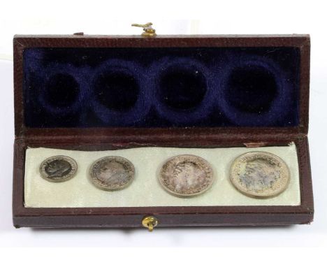 George V, Maundy Set 1929, 4 coins comprising 4d, 3d, 2d and 1d, in contemporary fitted box, very light toning, AUNC