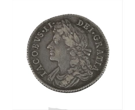 James II, Shilling 1685 rev. crowned cruciform shields of arms, Garter star at centre, (S.3410; Bull 760; ESC 1068), light ha