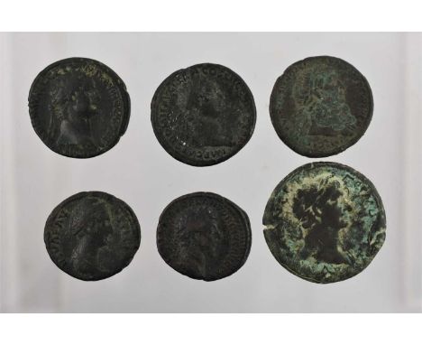 6 x Roman Imperial &amp; Provincial AE, comprising: 2 x Domitian (AD 81-96) AE Asses, comprising: (1) (29mm, 11.79g) Rome min