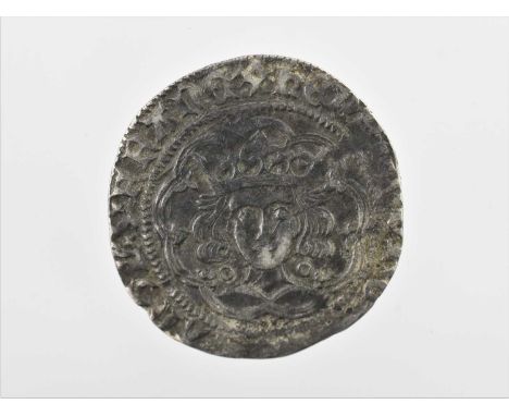 Henry VI, Groat [1422-7] (26mm, 3.71g), First Reign, Annulet Issue, Calais mint, mm incurved pierced cross, obv. crowned faci