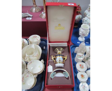 A Spode Porcelain Armada Cabinet Cup and Stand, Limited Edition No. 291/500, cased with certificate.