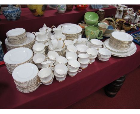 Royal Albert "Val D'or" Pattern Bone China Dinner Ware, comprising three graduated oval plates, twenty nine dinner plates, th