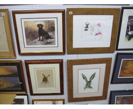 A John Trickett Study of a Black Labrador, limited edition colour print, 499 of 500, 26.5 x 32.5cm, graphite signed; Lora 'No