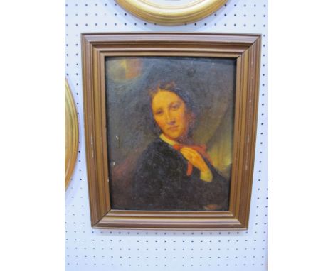 Attributed to W. Etty, Portrait of a Lady, early XIX Century Oil on Board, 29 x 23cm, signed 'Etty' lower left, (damages).