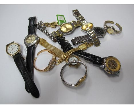 Assorted Ladies and Gent's Wristwatches, including vintage Tenor ladies bangle watch, watch chain, etc.