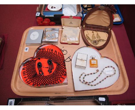 A Single Strand Graduated Pearl Bead Necklace, vintage Christian Dior necklace, etc:- One Tray