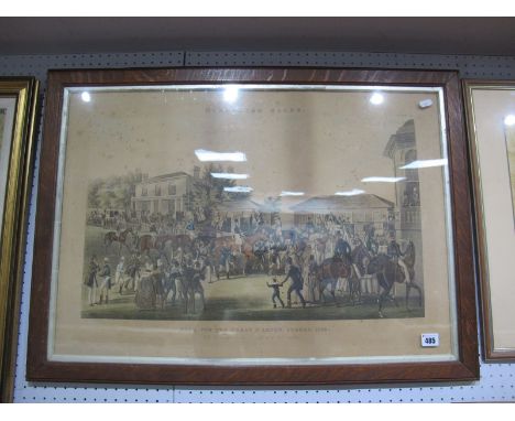 After Jas Pollard 'Race for the St. Ledger Stakes, 1836' Colour Print, plate 4, 38 x 63cm (foxing).